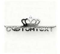 ROLIZHN Custom Metal Car Sticker with Crown, Personalized Text Emblem Decal, Chrome Badge for Cars, Motorcycles, Pianos, Scratch-Resistant & Easy Installation