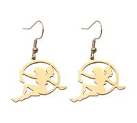 ROLIZHN Fairy Pixie Earrings For Women Stainless Steel Exquisite Magical Angel Pendant Earrings