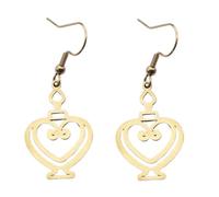 ROLIZHN Magic Potion Bottle Dangle Earrings for Women, Stainless Steel Hollow Heart Vase & Bat Potion Drop Hook Earrings, Gothic Halloween Witch Jewelry Gifts