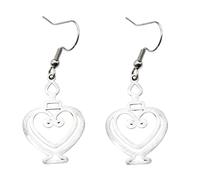 ROLIZHN Magic Potion Bottle Dangle Earrings for Women, Stainless Steel Hollow Heart Vase & Bat Potion Drop Hook Earrings, Gothic Halloween Witch Jewelry Gifts