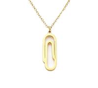 ROLIZHN Stainless Steel Hollow Pendant Necklace Minimalist Paperclip Crown Triangle Square Hexagon Swirl Geometric Outline Necklaces for Women Jewelry Gifts