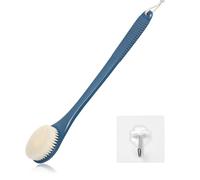 ROLIZOE 17-Inch Back Scrubber for Shower, Anti-Slip Exfoliating Body Brush for Bath, Gentle Back Brush for Shower for Men, and Women, Cleaning Skin for Smooth, Glowing Skin (Blue)