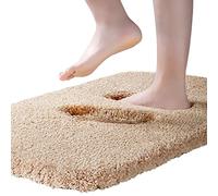 ROLIZOE Ultra Thick Bath Rug for Bathroom Non Slip Bath Mat Highly Absorbent Bathroom Rug Mat Super Soft Bedside Rug Carpet Microfiber Floor Mat 50 x 80cm, Beige