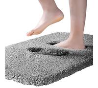 ROLIZOE Ultra Thick Bath Rug for Bathroom Non Slip Bath Mat Highly Absorbent Bathroom Rug Mat Super Soft Bedside Rug Carpet Microfiber Floor Mat 40 x 60cm, Dark Grey