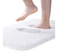 ROLIZOE Ultra Thick Bath Rug for Bathroom Non Slip Bath Mat Highly Absorbent Bathroom Rug Mat Super Soft Bedside Rug Carpet Microfiber Floor Mat 50 x 80cm, White