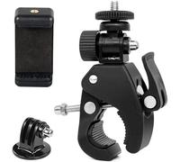 Roll Bar/Cage Handlebar Seatpost Pole Mount Clamp for GoPro Hero and iPhone | Camera Compatible, Handlebar Mount, Seatpost Clamp, Pole Attachment, Multi-Device Use