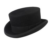Roll Brim Fedora Hat For Adult Fashion Black Color Panama Magician Cap Wool Cosplay Costume Unisex Flat Top Women Fashion Accessory