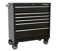 Roll cab 6 Drawer 930mm Heavy Duty Black SealeyPTB93006