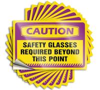 Roll, Decal Hunting Hat Caution Safety Glasses Required Beyond This Point | Plastic Waterproof Vinyl Stickers(8X12CM)