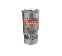 Roll Deep Live Free Cowboy Armadillo Stainless Steel Insulated Tumbler