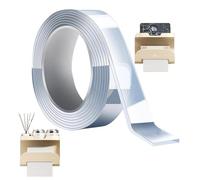 Roll Double Sided Tape - Washable Gel Grip Tape, Clear Removable Adhesive Tape | Multipurpose Transparent Nano Reusable Tape, Mounting Tape For Walls Tiles Wood Ceramics