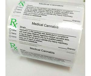 Roll Extra 1000X RX MEDICAL LABELS - stickers labels for squeeze pop top pots tubs, prescription container vials, snap caps, compliant strain labels (FREE RE certificate)