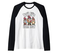 Roll Flip Don’t Tear Funny Norwegian Gnomes Lefse Raglan Baseball Tee