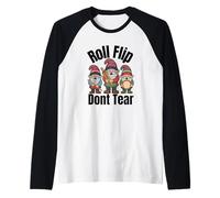 Roll Flip Don’t Tear Funny Norwegian Gnomes Lefse Raglan Baseball Tee