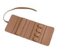 Roll Foldable Jewelry Case Travel Organizer Portable For Journey Earrings Rings Diamond Necklaces Brooches Storage Bag for Rings Earrings Necklace Bracelets(B-dark pink)