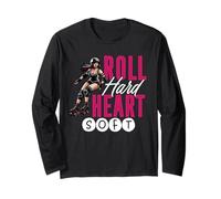 Roll Hard Heart Soft Funny Roller Derby Skater Long Sleeve T-Shirt