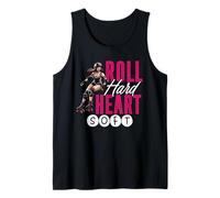 Roll Hard Heart Soft Funny Roller Derby Skater Tank Top