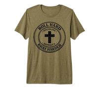 Roll Hard Pray Harder Jesus Jiu Jitsu Discipline Humility Premium T-Shirt