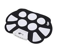 Roll It Around Kit 9 Pads Servant Electronic Drum Sets for Beginners Children, USB Drive, Black and White