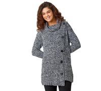 Roll Neck Button Detail Longline Jumper Roman Black 16