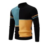 Roll Neck Jumpers for Men Uk with Mock Shirt Collar, Loungewear Long Sleeves Fashionable Hooded Large Size Simple Solid Color Thickened Round Slim Fit Knitted Casual Comfortable Sweatshirts Sport Work
