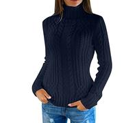 Roll Neck Jumpers for Women Uk Sweaters Uk, Thermal Underwear Long Sleeve Stretch Plain Roll Neck T-Shirts High Neck Blouses Tee Fluffy Jumpers Women Jumper T-Shirt Tee Top