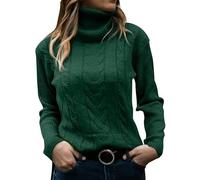 Roll Neck Jumpers for Women UK Vintage Chunky Cable Knit Turtle Neck Sweater Winter Autumn Slim Fit Pullover Ladies Casual Solid Thick Warm Tops Knitwear
