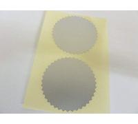 Roll of 1000 42mm Serrated Edge Certificate Wafer Company Seal Labels, Stickers for Embossing, Rewards & Awards (Matt Silver)