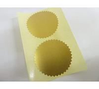 Roll of 1000 42mm Serrated Edge Certificate Wafer Company Seal Labels, Stickers for Embossing, Rewards & Awards (Matt Gold)
