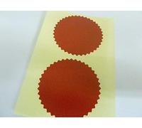 Roll of 1000 42mm Serrated Edge Certificate Wafer Company Seal Labels, Stickers for Embossing, Rewards & Awards (Gloss Dark Red)