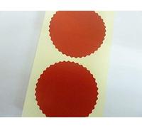 Roll of 1000 50mm Serrated Edge, Gloss Dark Red, Certificate Wafer Company Seal Labels, Stickers for Embossing, Awards & Rewards