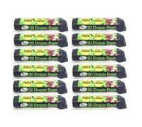 Roll of 50 Extra Strong TidyZ Black Doggy Waste Bags Dog Cat Rabbit Wi
