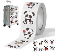 Roll of 500 Cute Panda Stickers, Animal Sticker Roll for Scrapbook, Envelope, Encourage Praise Teacher Rewards, School Supplies Incentives, Seal Lable (25mm)