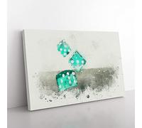 Roll Of The Dice In Abstract Modern Art Canvas Wall Art Print Ready to Hang, Framed Picture for Living Room Bedroom Home Office Décor, 76x50 cm (30x20 Inch)