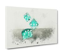 Roll Of The Dice In Abstract Modern Art Canvas Wall Art Print Ready to Hang, Framed Picture for Living Room Bedroom Home Office Décor, 30x20 Inch (76x50 cm)