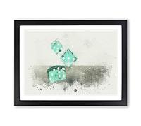 Roll Of The Dice In Abstract Modern Art Framed Wall Art Print, Ready to Hang Picture for Living Room Bedroom Home Office Décor, Black A3 (46 x 34 cm)