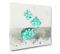 Roll of the Dice in Abstract Modern Canvas Wall Art Print Ready to Hang, Framed Picture for Living Room Bedroom Home Office Décor, 20x20 Inch (50x50 cm)