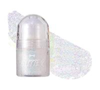 Roll-on Body Glitter Gel, Face Glitter Chunky Holographic Mermaid Sequins Glitter for Face Hair Nails for Festival Party Rave Accessories (# White Glitter 01)