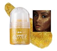 Roll-on Body Glitter Gel, Face Glitter Chunky Holographic Mermaid Sequins Glitter for Face Hair Nails for Festival Party Rave Accessories (# Gold Glitter)