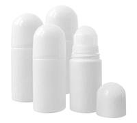 Roll on Bottles 50ml, 4Pcs Leak-proof Refillable Plastic Empty Roller Ball Applicator, for Essential Oil Fragrance Cosmetics, White