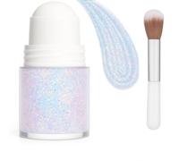 Roll-On Holographic Body Glitter Gel - Sparkle Chameleon Color-Changing & Chunky Mermaid Sequins for Face, Body & Hair - Accessories Shimmer Makeup with Sparkling Pink Glow (White)