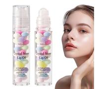 Roll On Lip Oil Women - 6.8g Colorless Plumping Gloss, Moisturizing Rolling Ball Lotion, Transparent Shimmer Lip Tint for Beauty Routine | Hydrating Clear Roller for Smooth Lasting Plumped Lips