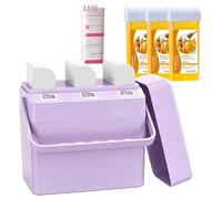 Roll On Wax Kit Warmer 3 IN 1 Waxing Kit for Hair Removal, Triple Roll-On Wax with 3 Honey Wax Cartridge Wax Roller Refill for Legs Arms and Underarm, Upgrade Heating System-Just 13 Mins Fast