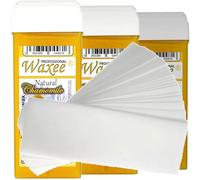 Roll on wax refill, roller wax cartridge 100ml soft wax x 3 pcs + waxing strips 50pcs from UK brand- Waxee! (Chamomile)