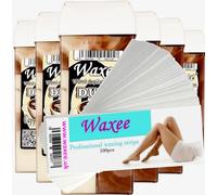 Roll on wax roller wax cartridge 100ml, 6pcs Waxee DUO wax refill+ 100pcs waxing strips (DUO- Cappuccino)