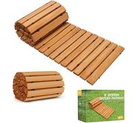 Roll Out Garden Path Walkway, 8FT Wooden Pathway (Natural, 8FT Straight)