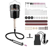 Roll Over Image to Zoom in Flex Shaft Grinder Rotary Tool, GOXAWEE 380W Hanging Grinding Machine with 3-Jaw Chuck& Stepless Speed Foot Pedal…