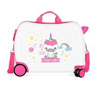 Roll Road 4749864 Little Me Multicoloured Kids Rolling Suitcase 50x38x20 cm Rigid ABS Combination lock 34 Litre 2.1 Kg 4 Wheels Hand Luggage, White