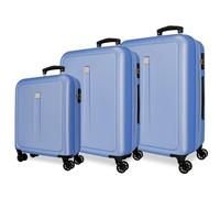 Roll Road Cambodia Cabin Suitcase, ABS Hard Case Set, Various Sizes, Side Combination Lock, 4 Double Wheels, Hand Luggage, purple, 40 x 55 x 20 cm, 46 x 65 x 23 cm, 52 x 75 x 30 cm, Set of 3 suitcases