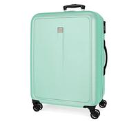 Roll Road Cambodia Cabin Suitcase, ABS Hard Case Set, Various Sizes, Side Combination Lock, 4 Double Wheels, Hand Luggage, Turquoise, 48 x 68 x 27 cm, Medium Suitcase